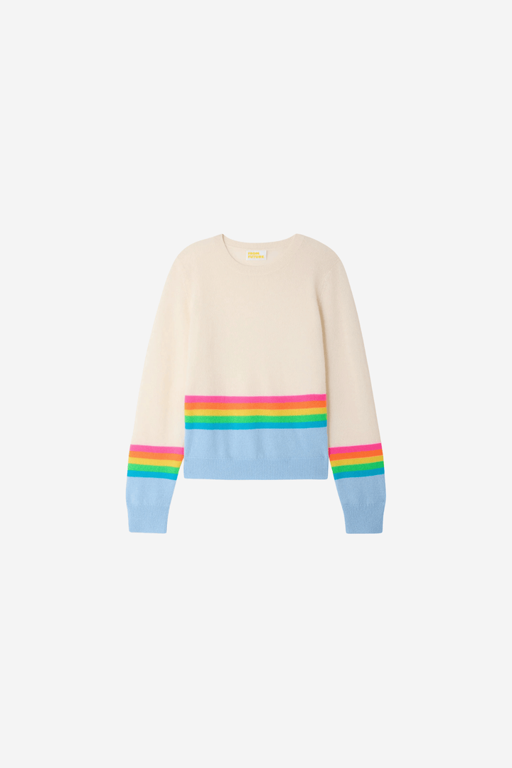 From Future Genser & Cardigan Crewneck Striped Sweater Baby Blue