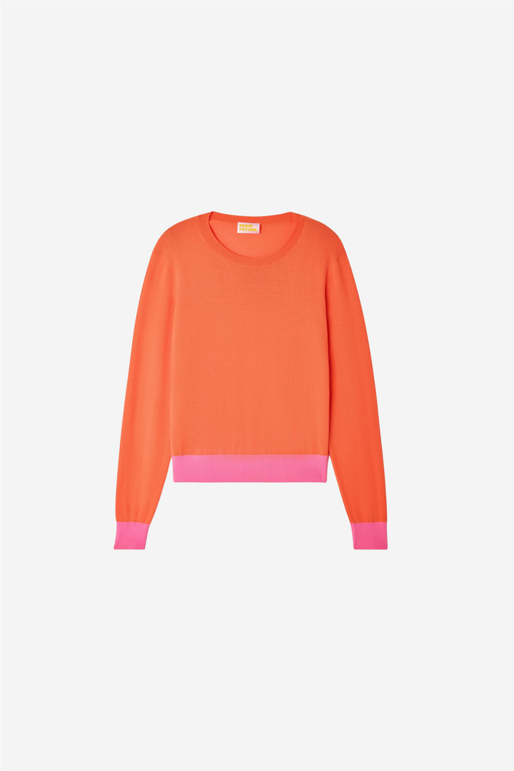 From Future Genser & Cardigan Crewneck Sweater Fire Orange