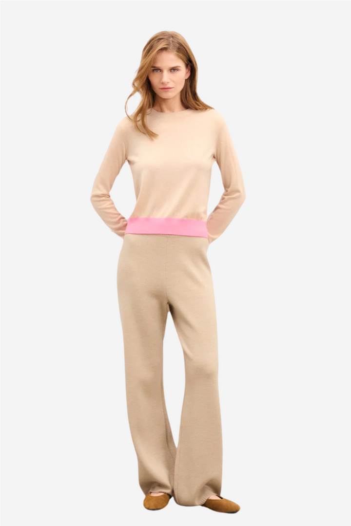 From Future Genser & Cardigan Crewneck Sweater Light Beige