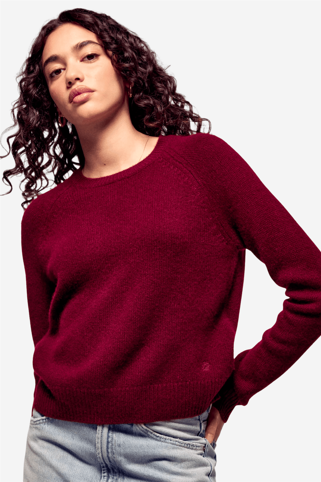 From Future Genser &amp; Cardigan Crewneck Sweater Winter Burgundy