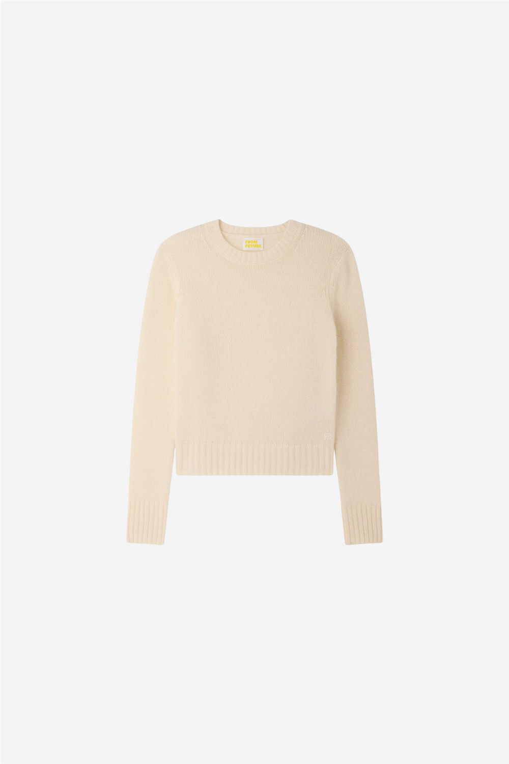 From Future Genser & Cardigan Cropped Crewneck Sweater Ecru