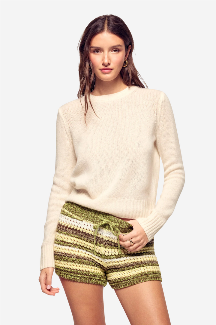 From Future Genser & Cardigan Cropped Crewneck Sweater Ecru