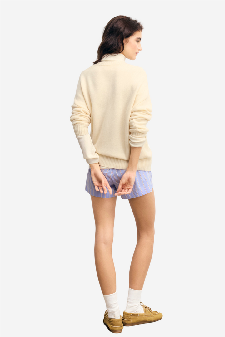 From Future Genser & Cardigan Future Embroidery Heart Crewneck Sweater Ecru