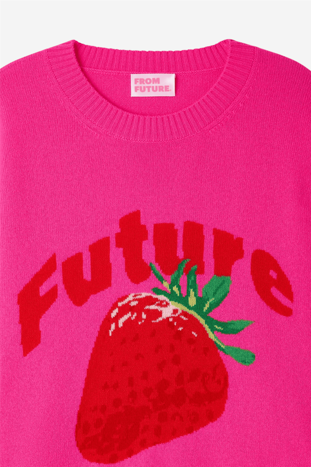 From Future Genser & Cardigan Future Intarsia Crewneck Flash Pink
