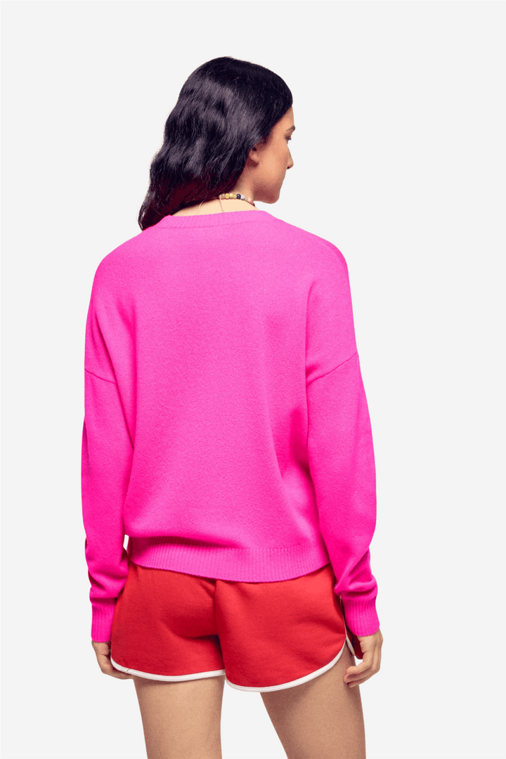 From Future Genser & Cardigan Future Intarsia Crewneck Flash Pink