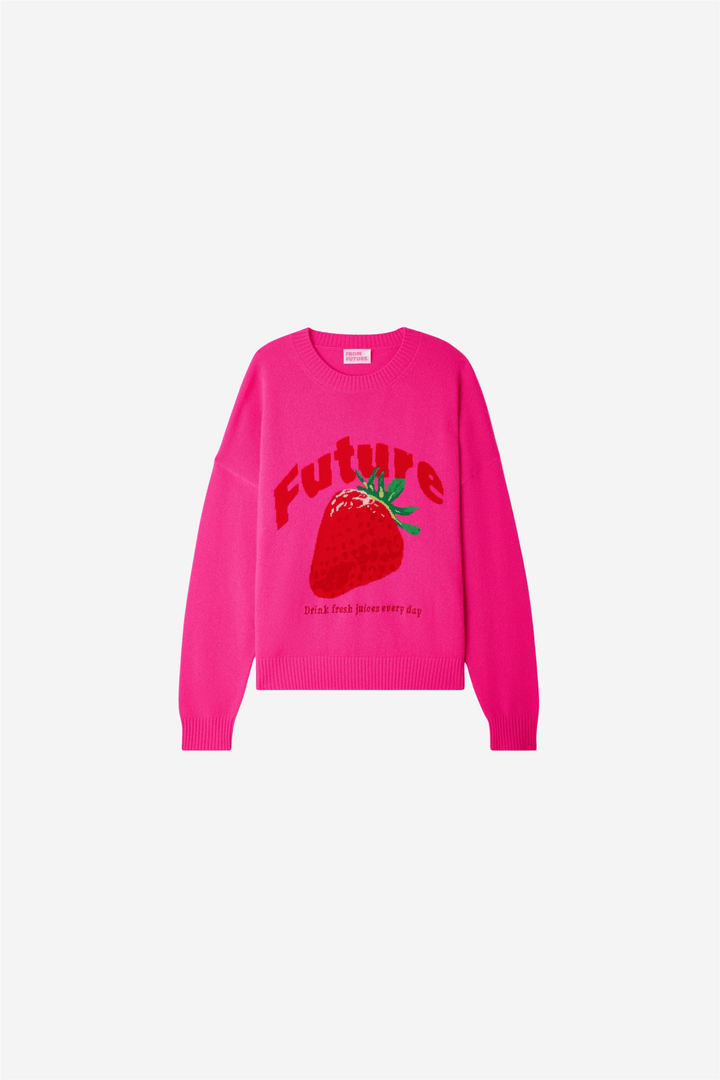 From Future Genser & Cardigan Future Intarsia Crewneck Flash Pink