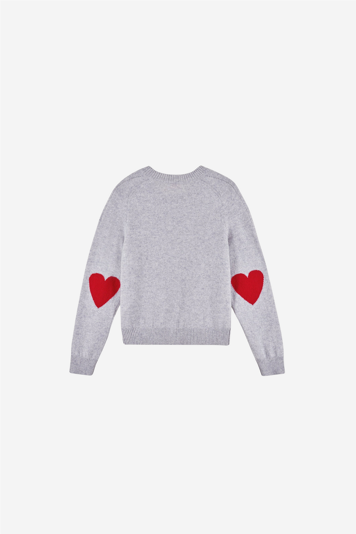 From Future Genser & Cardigan Hearts Crewneck Sweater Gris Chine Clair