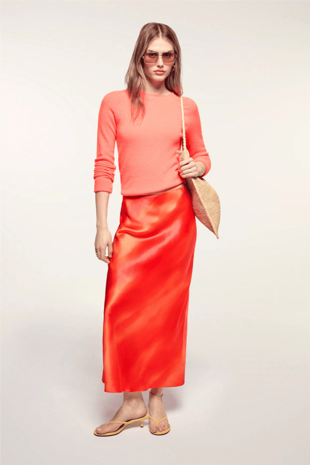 From Future Genser & Cardigan Light Sleeve Crewneck Sweater Fire Orange