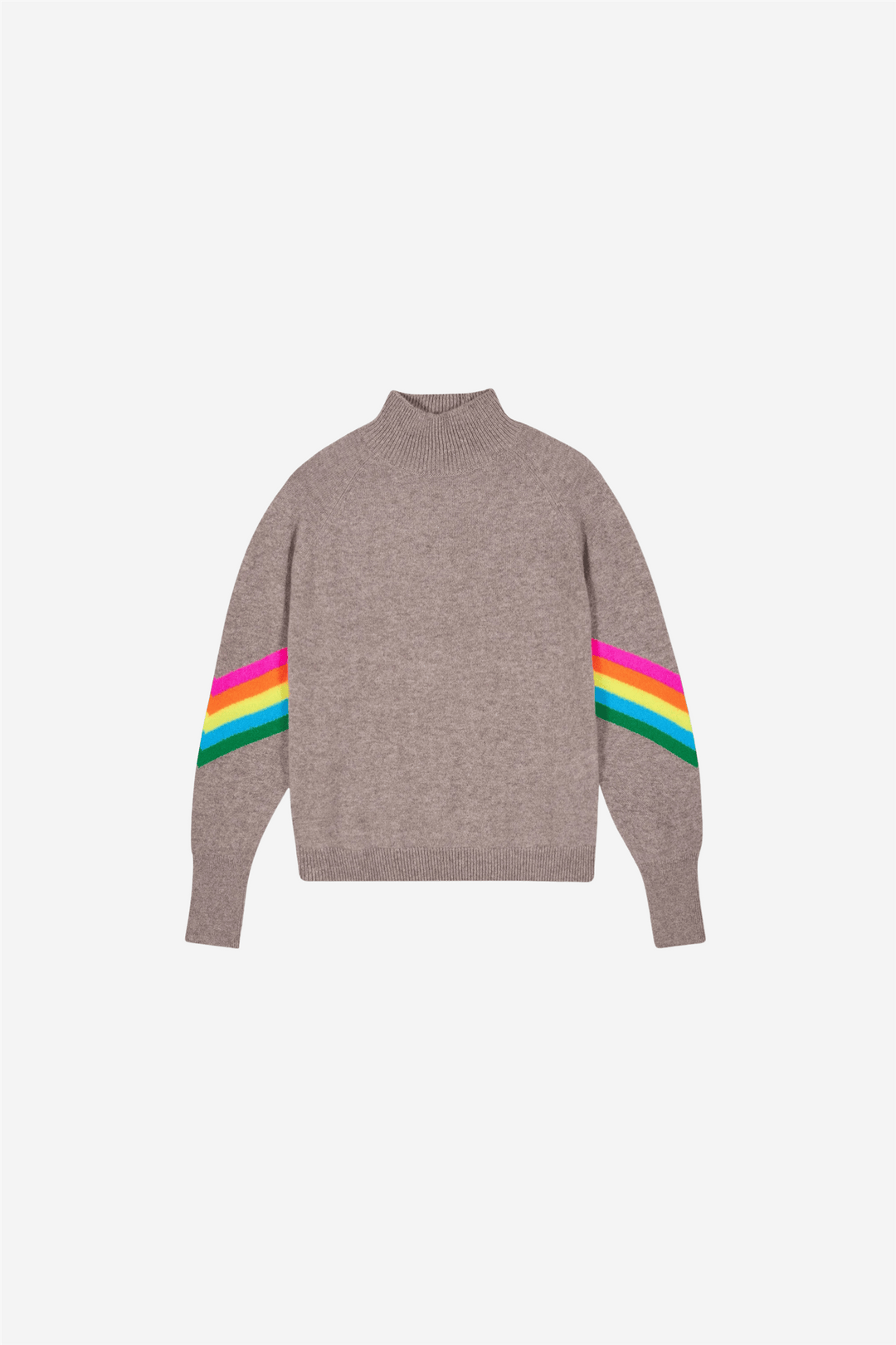 From Future Genser & Cardigan Mock Neck Sweater Taupe