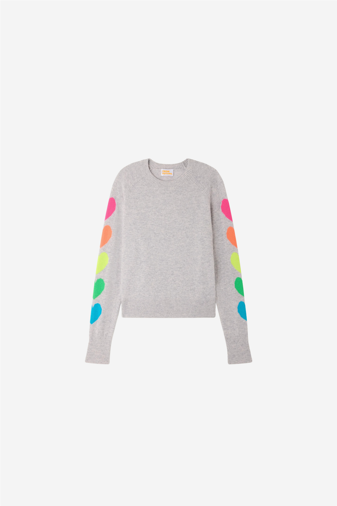 From Future Genser & Cardigan Multicolor Heart Sweater Light Heather Gray