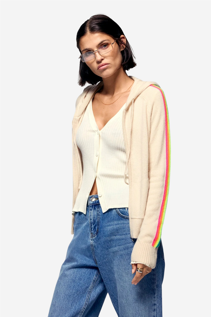 From Future Genser & Cardigan Multicolor Striped Hoodie Sable