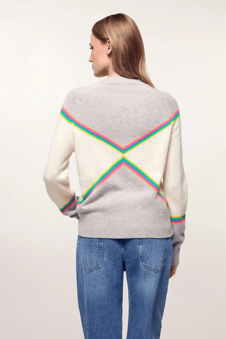 From Future Genser & Cardigan Multicolored Striped Crewneck Light Heather Gray