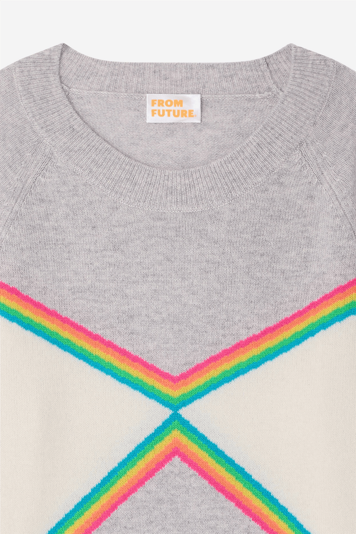 From Future Genser & Cardigan Multicolored Striped Crewneck Light Heather Gray