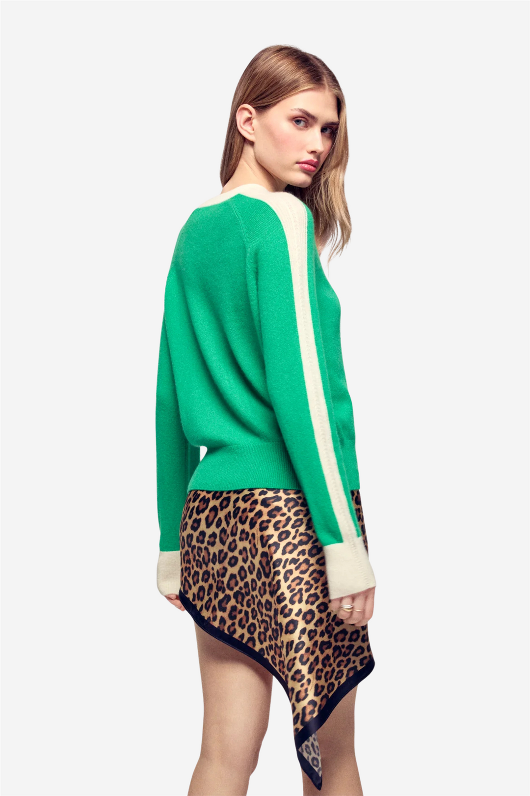 From Future Genser & Cardigan Striped Cable-Knit Sweater Garden Party Green