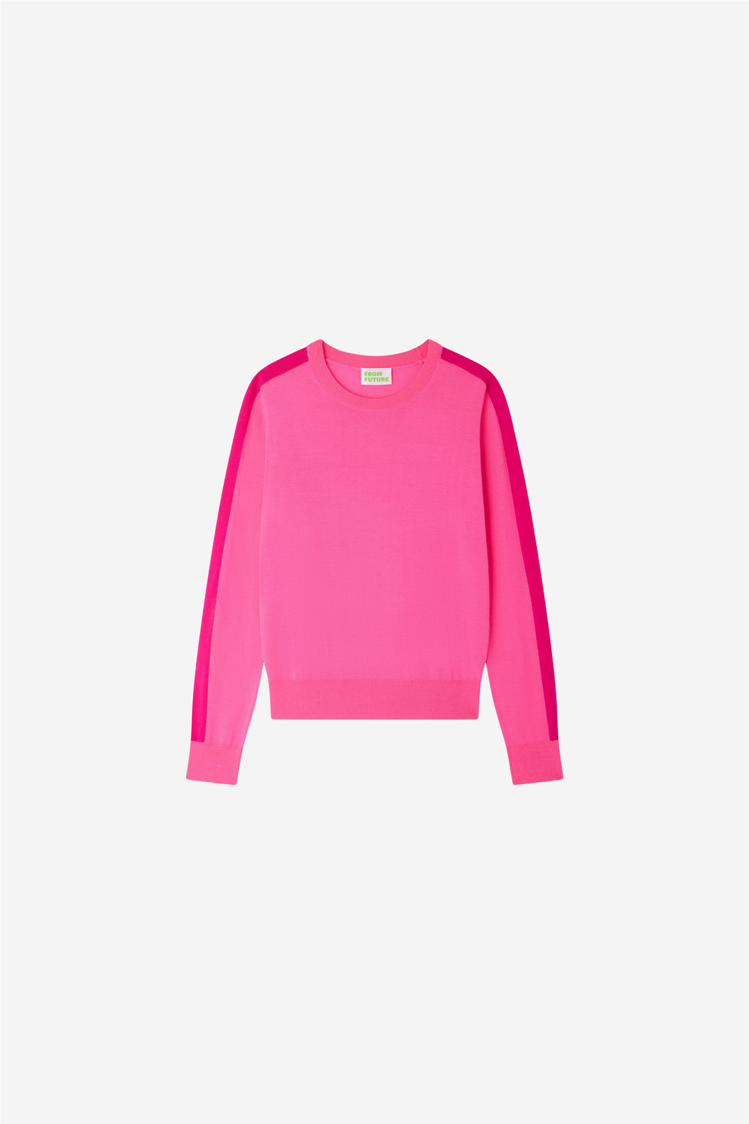 From Future Genser & Cardigan Striped Crewneck Sweater Love Pink