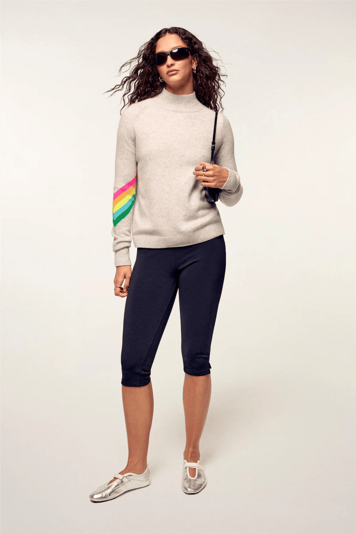 From Future Genser &amp; Cardigan Striped Mock-Neck Sweater