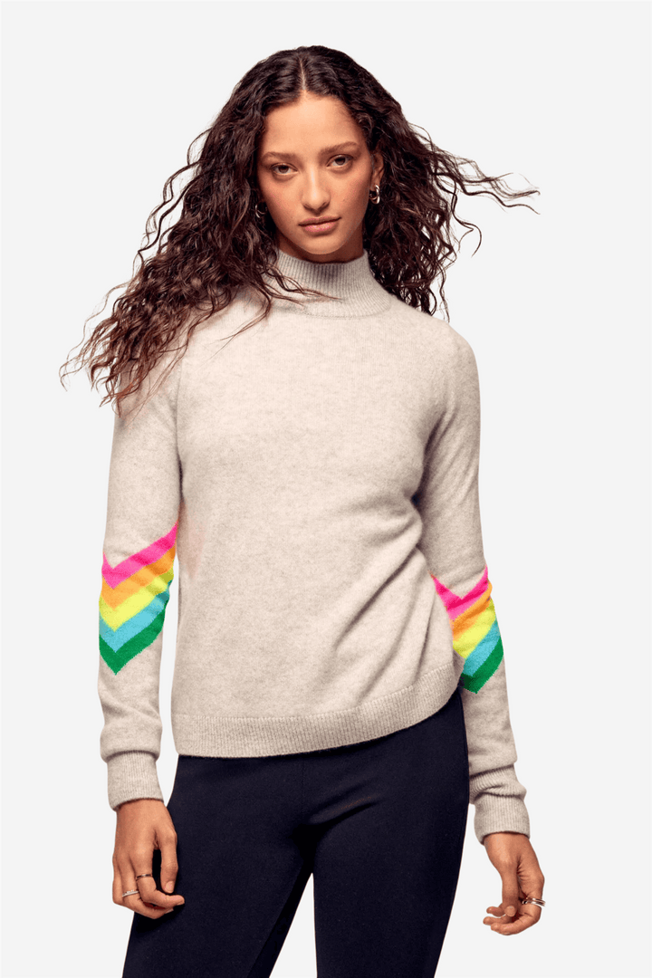 From Future Genser &amp; Cardigan Striped Mock-Neck Sweater