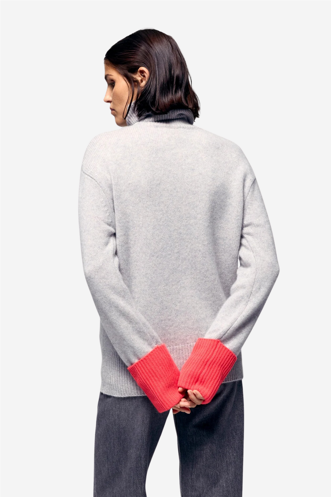 From Future Genser & Cardigan Turtleneck Sweater Light Heather Gray