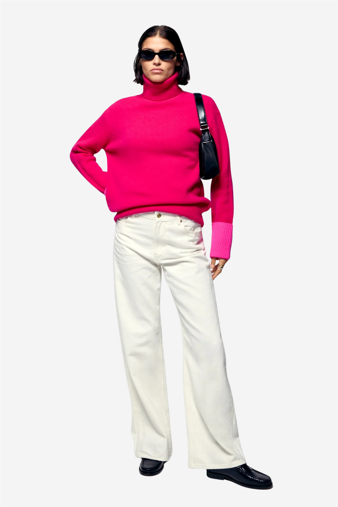 From Future Genser & Cardigan Turtleneck Sweater Raspberry Pink