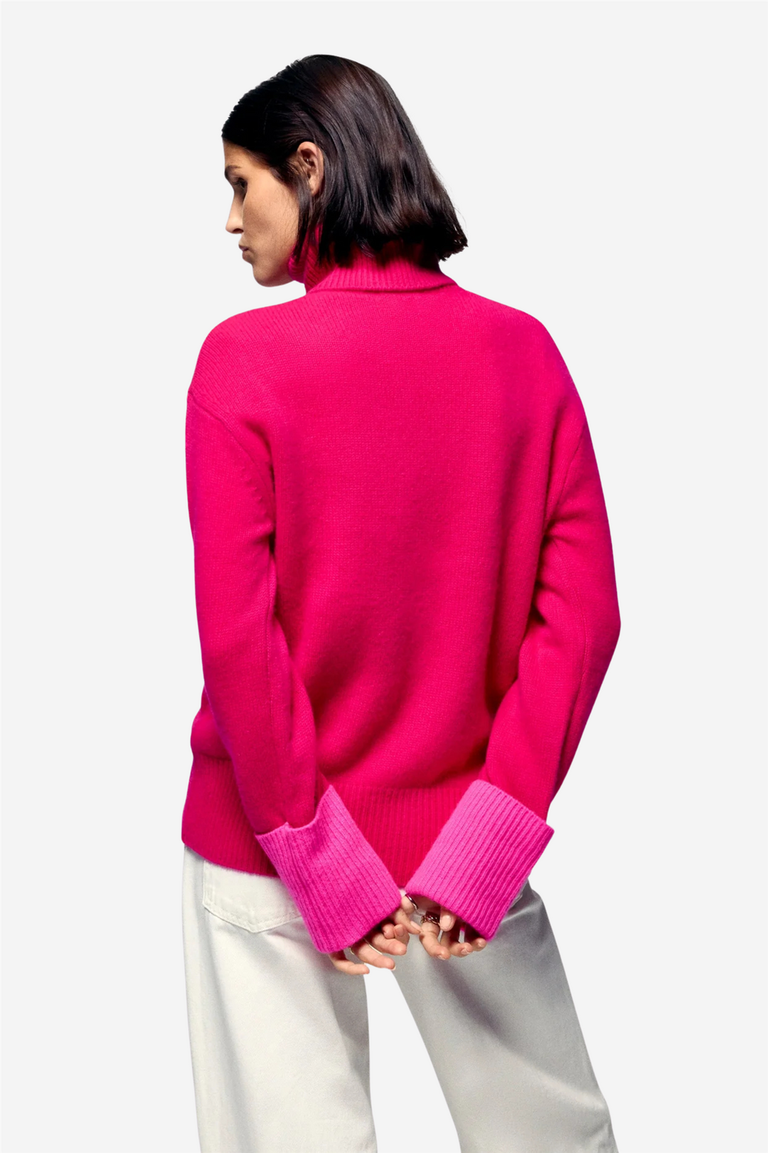 From Future Genser & Cardigan Turtleneck Sweater Raspberry Pink