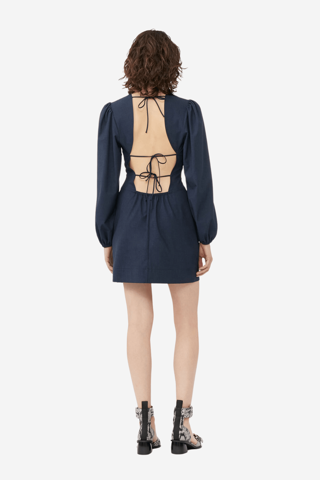 Ganni Kjoler & jumpsuits Drapey Melange Open Back Mini Dress