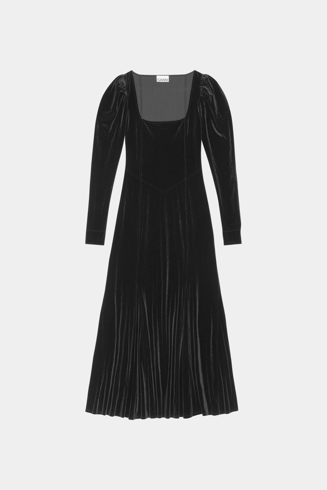 Ganni Kjoler & jumpsuits Velvet Jersey Puff Sleeve Maxi Dress