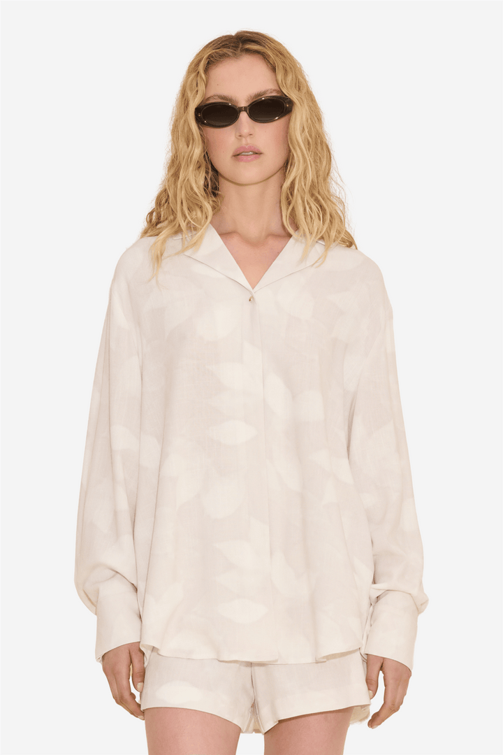 Holzweiler Bluser & Skjorter Cari Print Shirt Ecru Mix