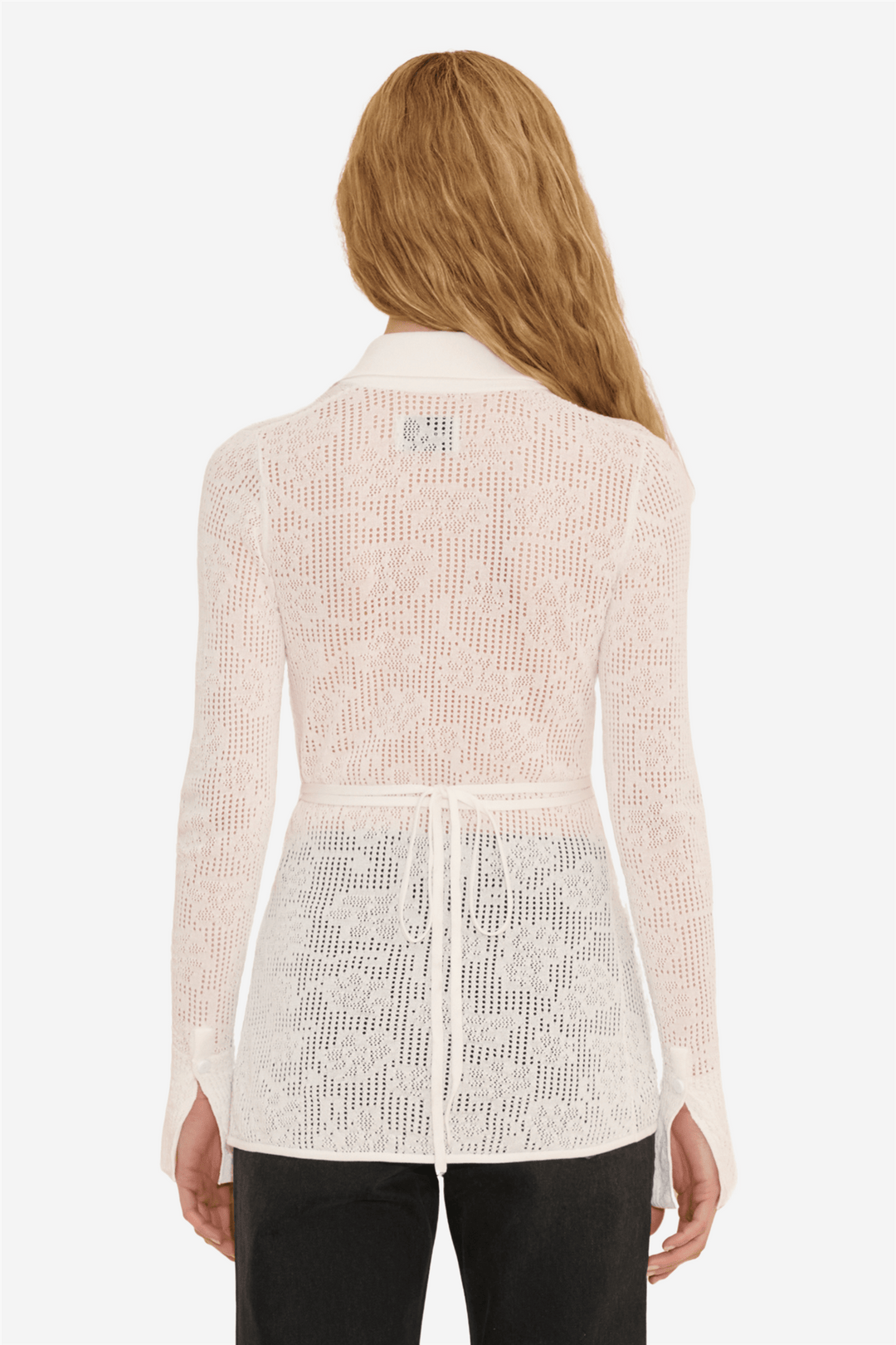 Holzweiler Bluser & Skjorter Lace Knit Crochet Shirt White