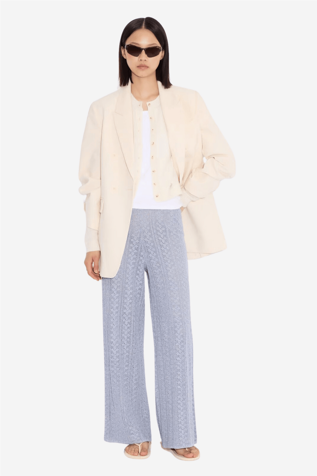 Holzweiler Bukser & jeans Kelp Crochet Trousers Blue Mix