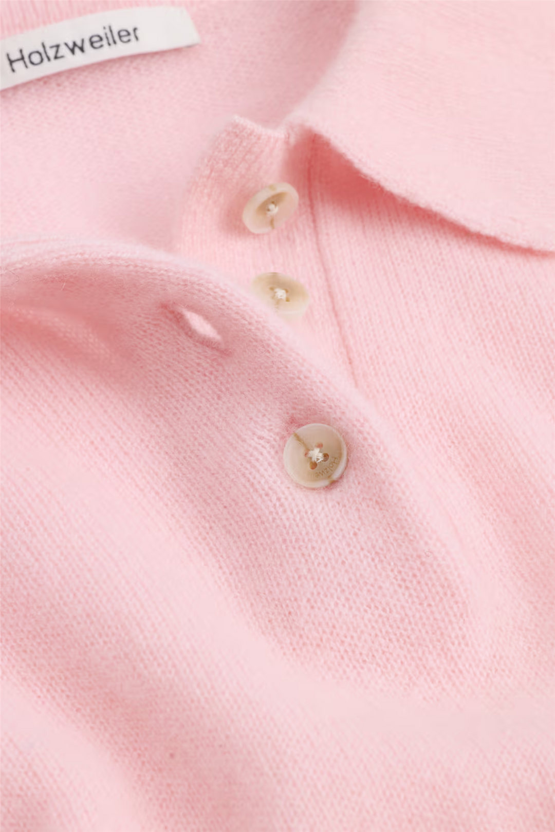 Holzweiler Genser & Cardigan Cashmere Short Sleeve Polo Pink