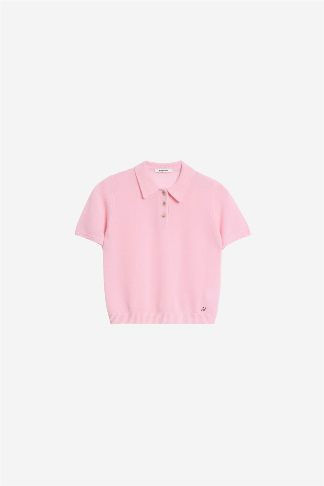 Holzweiler Genser & Cardigan Cashmere Short Sleeve Polo Pink