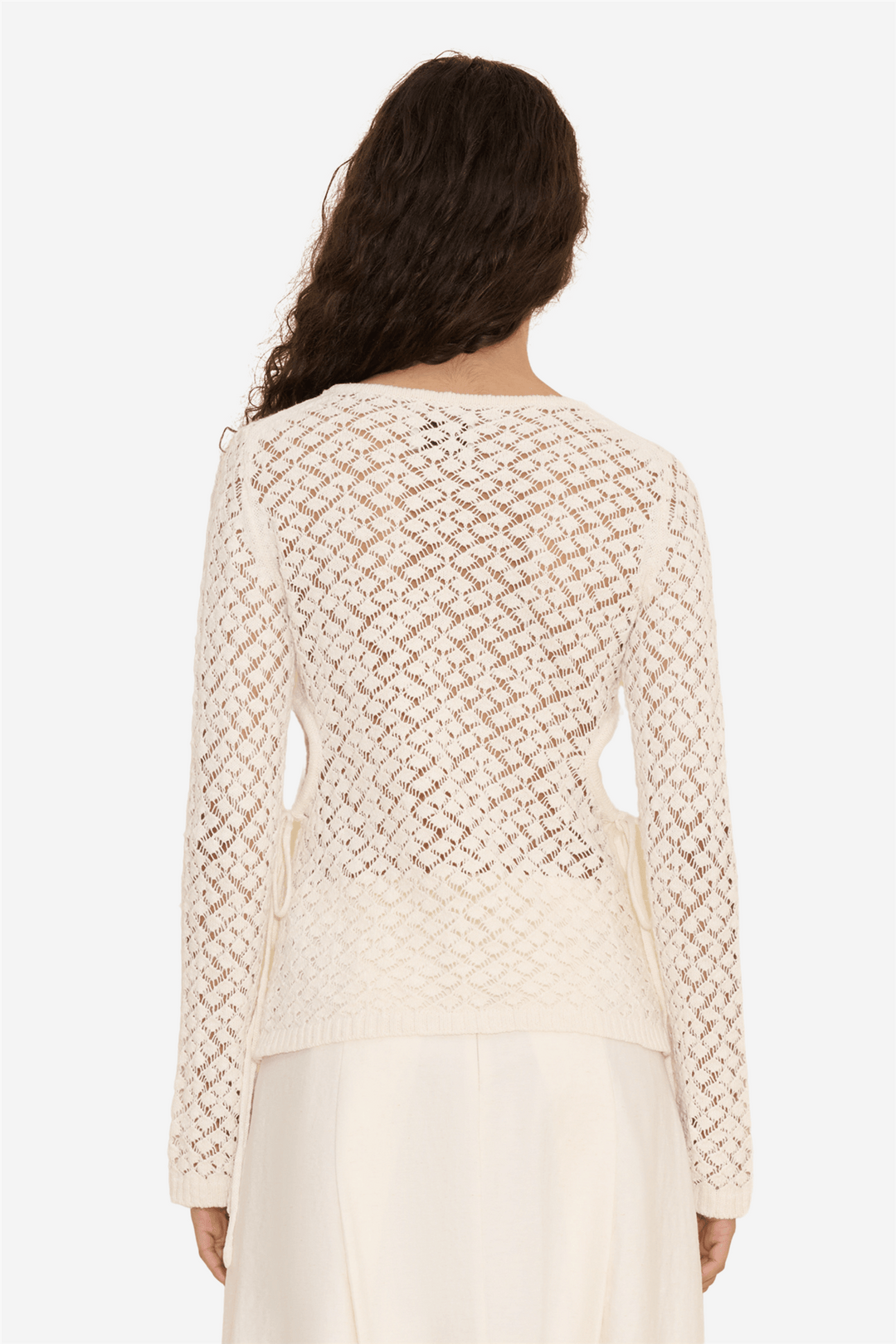 Holzweiler Genser & Cardigan Cecilia Knit Crochet Long Sleeve Ecru