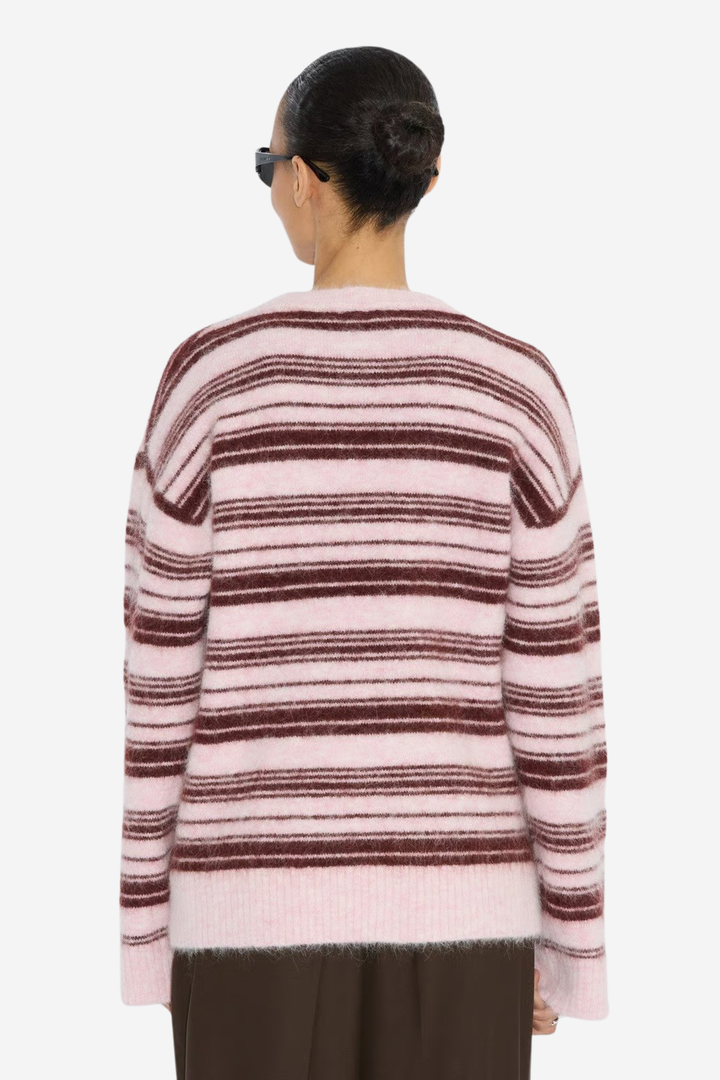 Holzweiler Genser & Cardigan Fluffy Stripe Crew Lt. Pink Mix