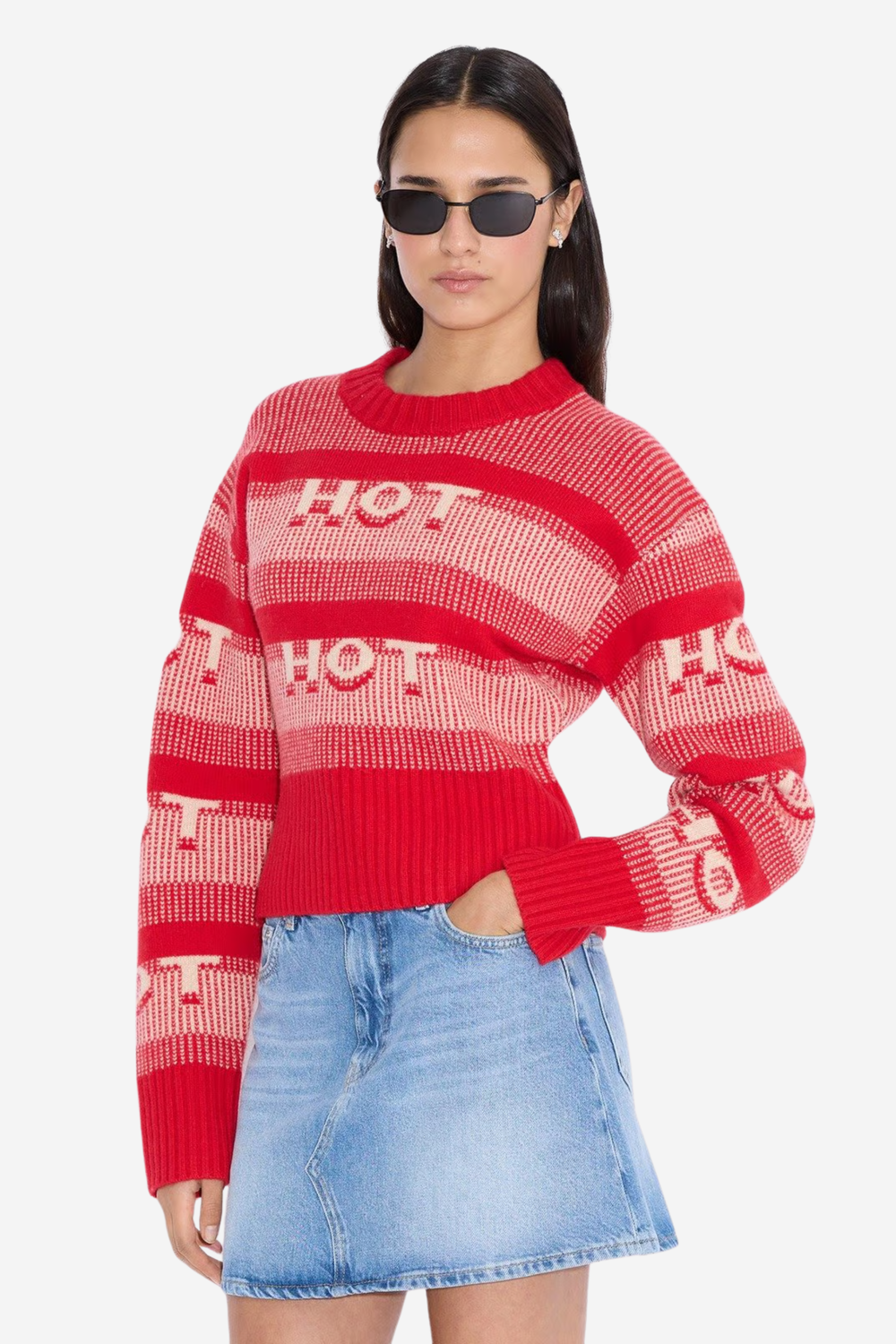 Holzweiler Genser & Cardigan Hot Cropped Crew Red