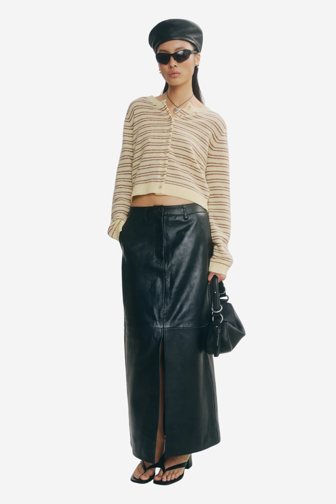 Holzweiler Genser & Cardigan Stripe Wool Cardigan Lt. Yellow Stripe