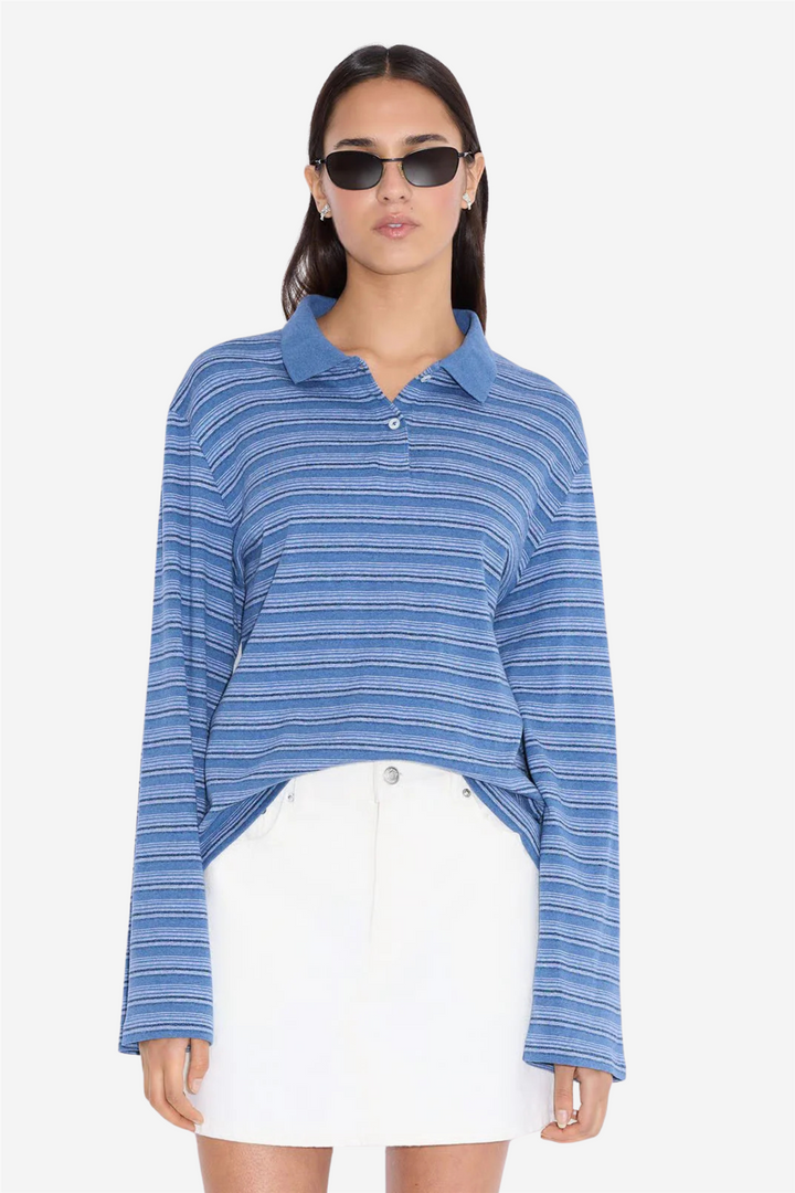 Holzweiler Genser & Cardigan Sunny Polo Blue Stripe