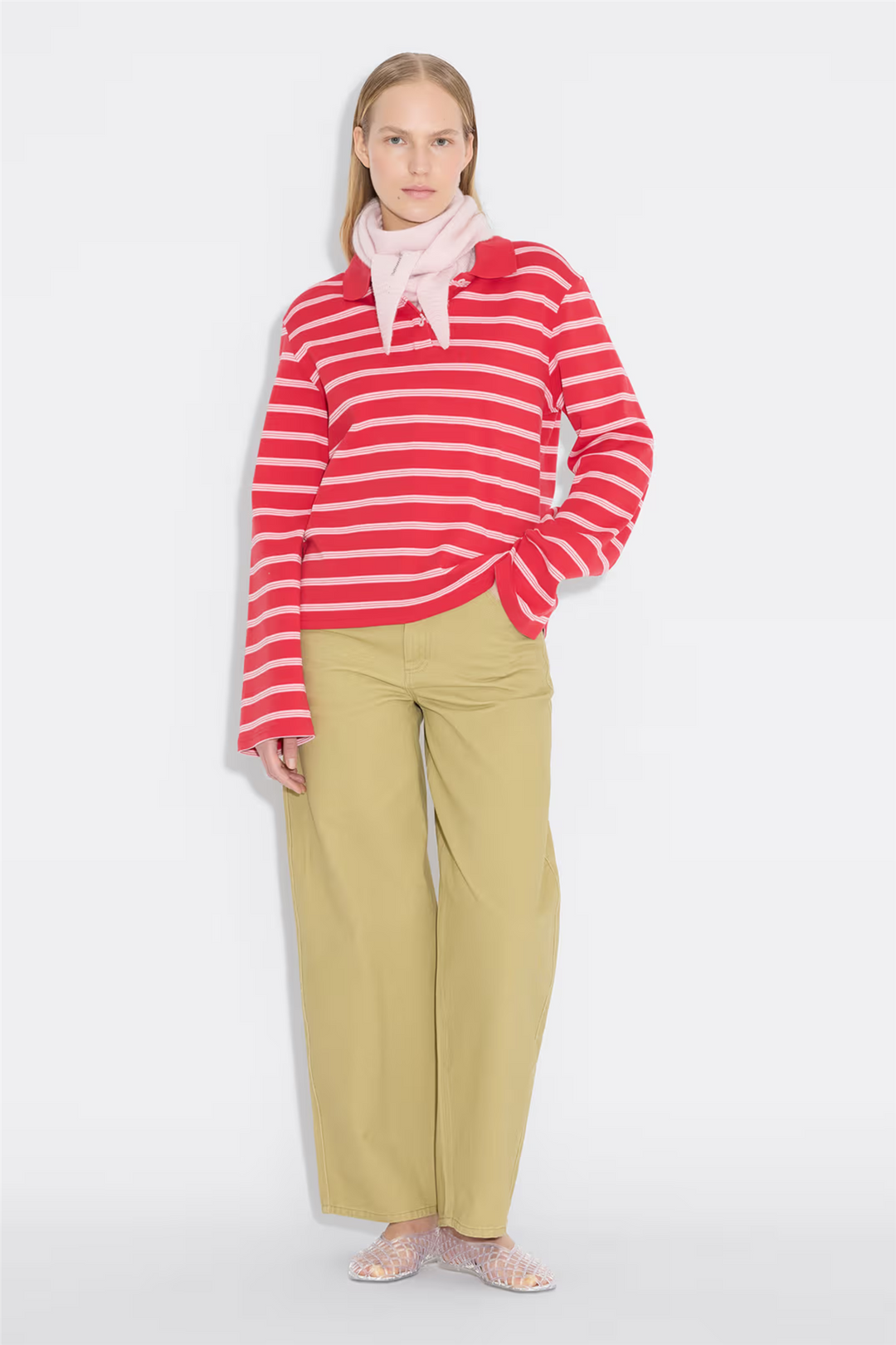 Holzweiler Genser & Cardigan Sunny Polo Red Stripe