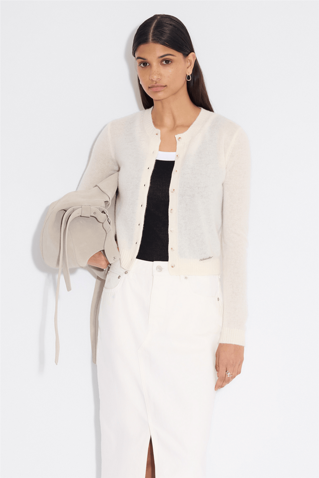 Holzweiler Genser & Cardigan W. Cashmere Cardigan Ecru