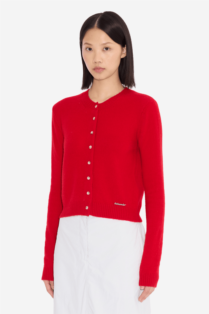 Holzweiler Genser & Cardigan W. Cashmere Cardigan Red
