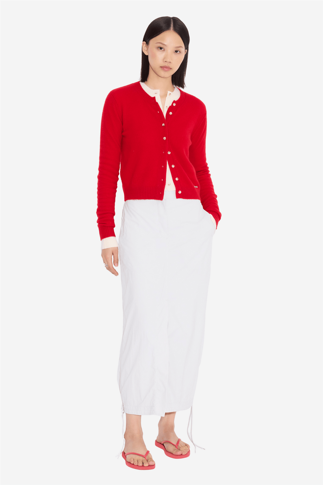 Holzweiler Genser & Cardigan W. Cashmere Cardigan Red