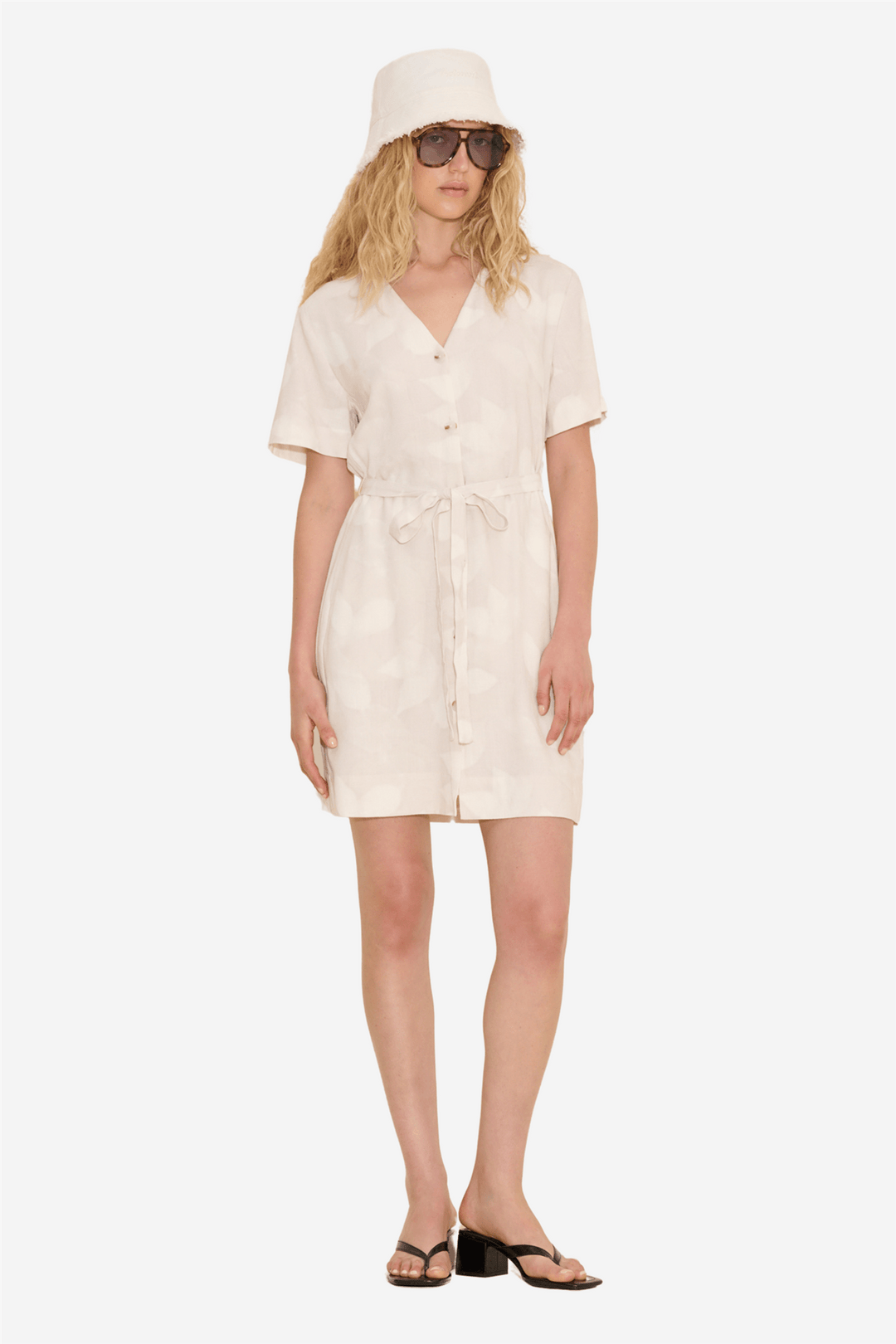 Holzweiler Kjoler & jumpsuits Cari Short Print Dress Ecru Mix