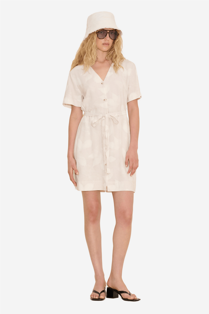 Holzweiler Kjoler & jumpsuits Cari Short Print Dress Ecru Mix