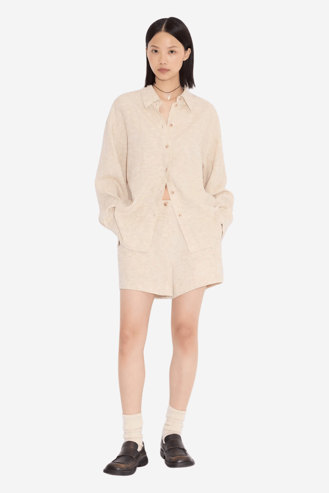 Holzweiler Shorts Dais Linen Mix Shorts Sand