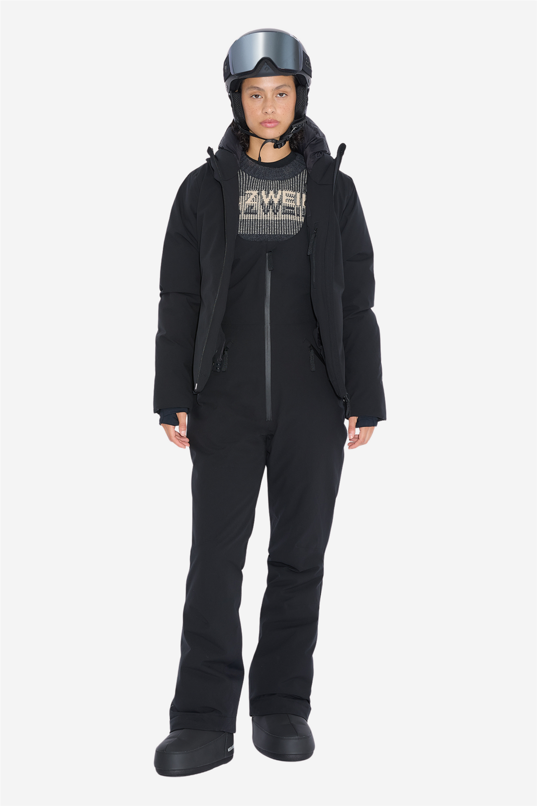 Holzweiler Skitøy Ski Cropped Crew Dark Grey