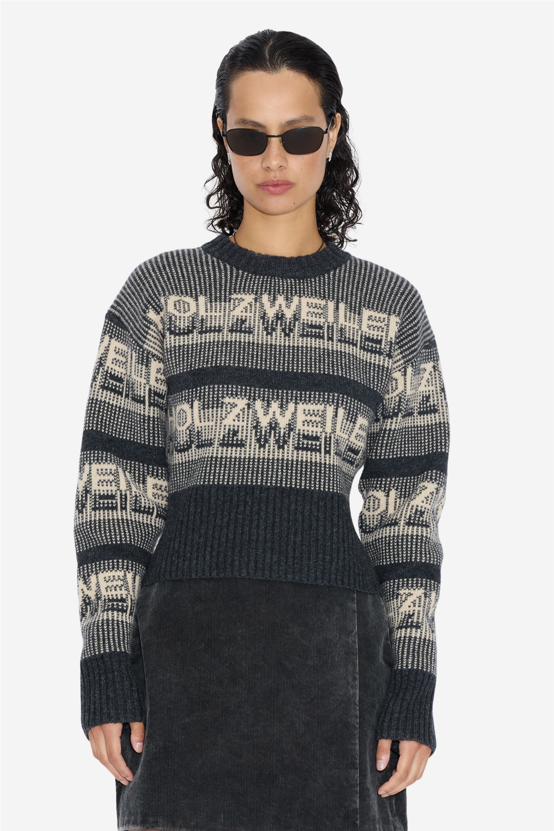 Holzweiler Skitøy Ski Cropped Crew Dark Grey