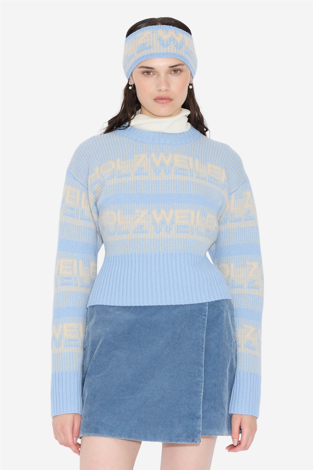 Holzweiler Skitøy Ski Cropped Crew Light Blue