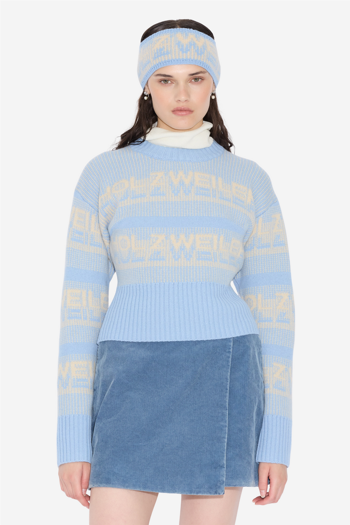 Holzweiler Skitøy Ski Cropped Crew Light Blue
