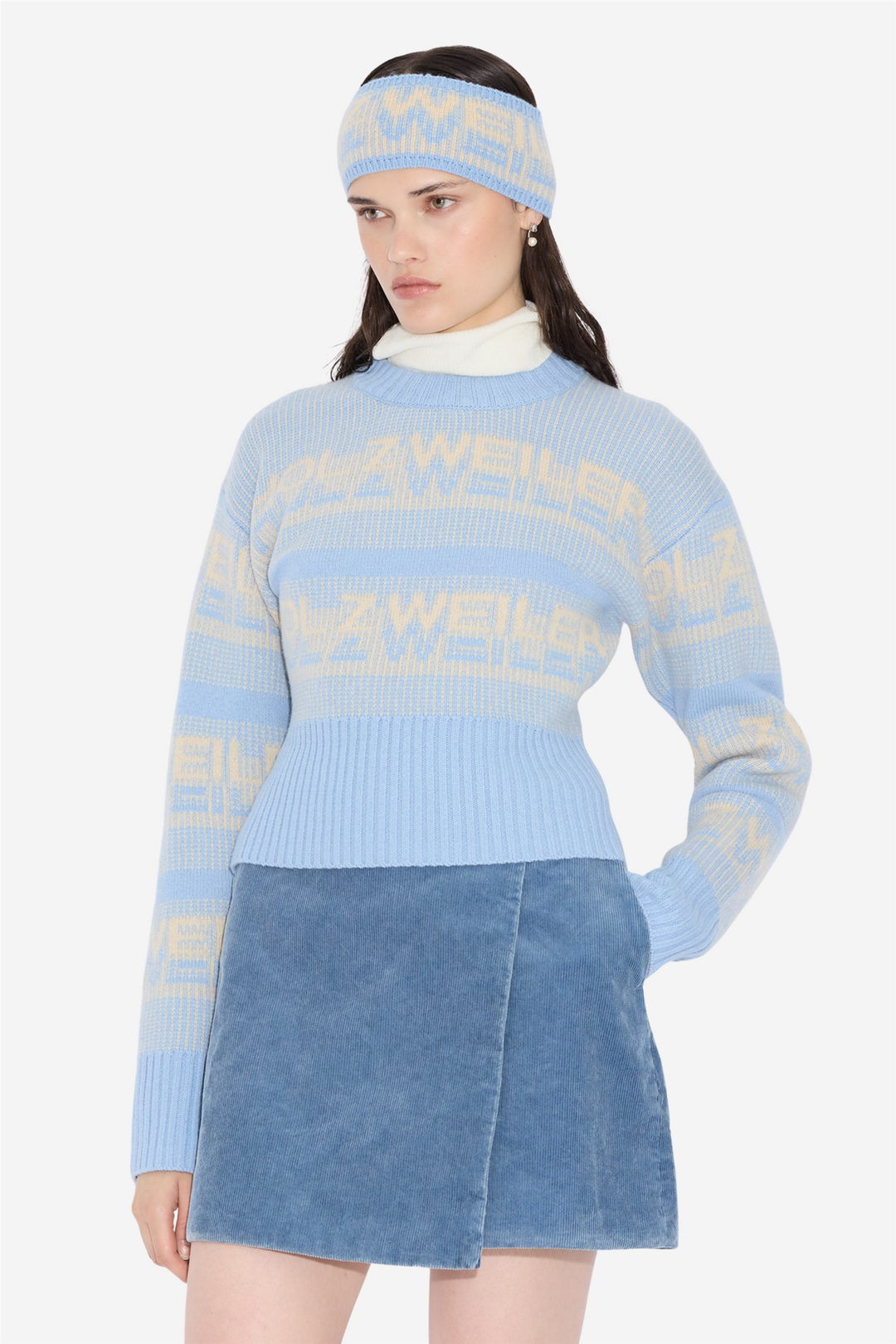 Holzweiler Skitøy Ski Cropped Crew Light Blue