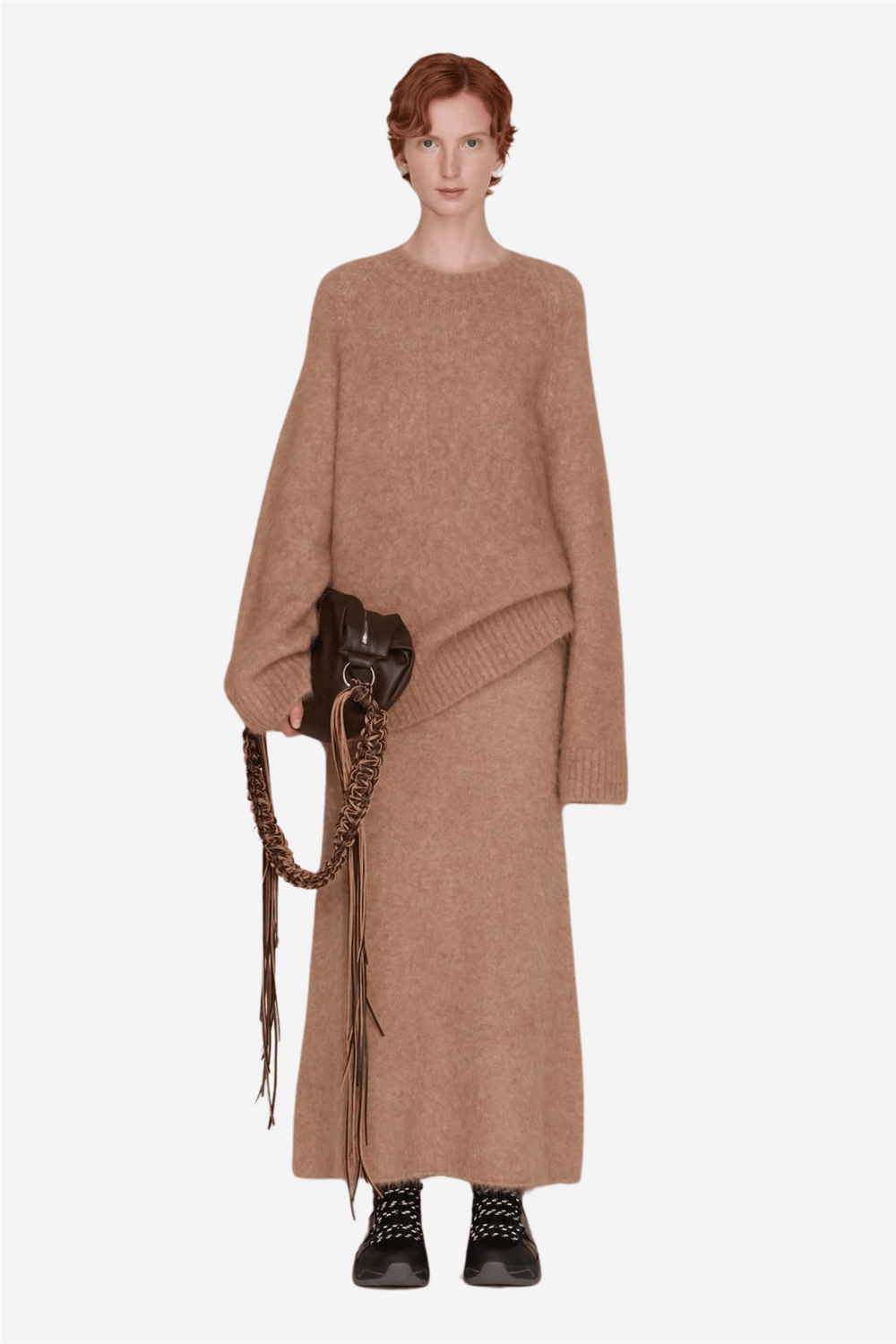 Holzweiler Skjørt Fure Fluffy Knit Skirt Beige