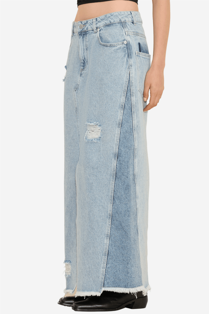 Holzweiler Skjørt Louisa Long Denim Skirt Lt. Blue Mix